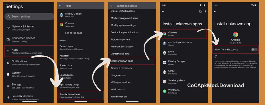 how to enable unknown sources on android for Downloading Clash Of Clans Mod Apk By CoCApkMod.Download